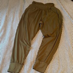Olive Green High-Waisted  Pants